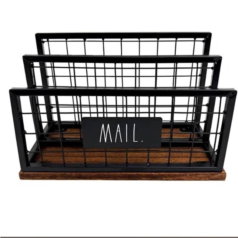 NWT Rae Dunn Mail Holder 2 Compartment Mail & Stationary Table Organizer